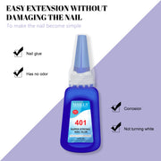 Shills Professional 401 Nail Glue – Strong Bond for Nail Tips, Acrylics & Press-On Nails | Quick-Dry Nail Adhesive
